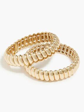 J. Crew Factory Metal-bead stretch bracelets set
